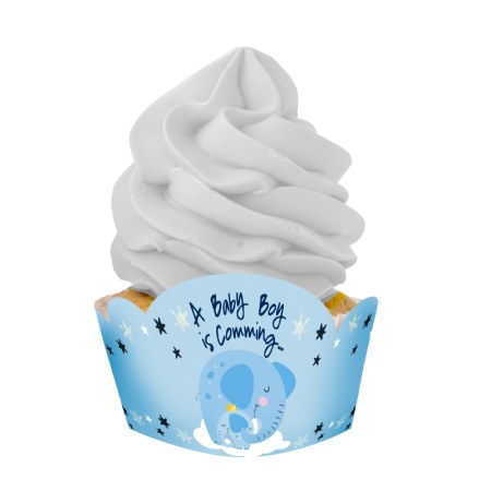 12 Cupcake Manschetten - Baby-Boy
